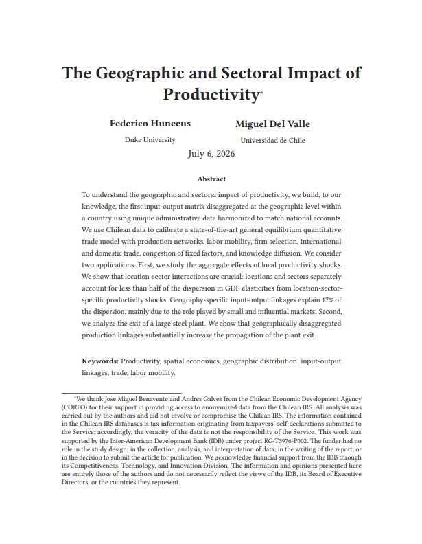 The Geographic and Sectoral Impact of Productivity — primera página